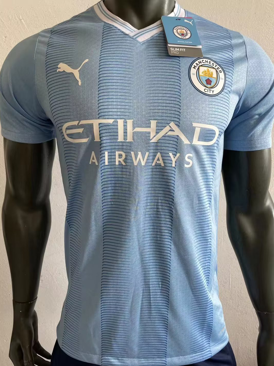 Puma Manchester City Rodrigo Home Jersey w/ EPL + No Room for Racism Patches 23/24 (Team Light Blue/Puma White) Size 3XL