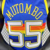 1991/92 Nuggets MUTOMBO #55 Blue Retro NBA Jerseys 热压