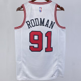 2023/24 Bulls RODMAN #91  White NBA Jerseys 热压