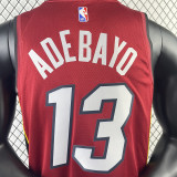 2023/24 Miami Heat ADEBAYO #13 Red NBA Jerseys 热压