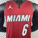 2023/24 Miami Heat JAMES #6 Red NBA Jerseys 热压