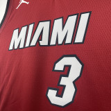 2023/24 Miami Heat WADE #3 Red NBA Jerseys 热压
