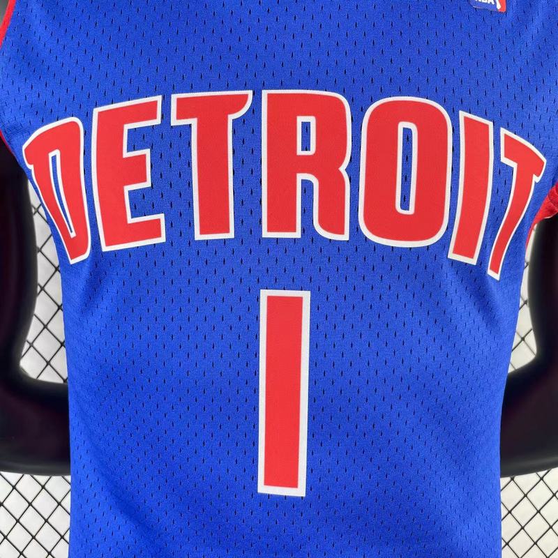 2008/09 Pistons IVERSON #1 Red Retro NBA Jerseys 热压