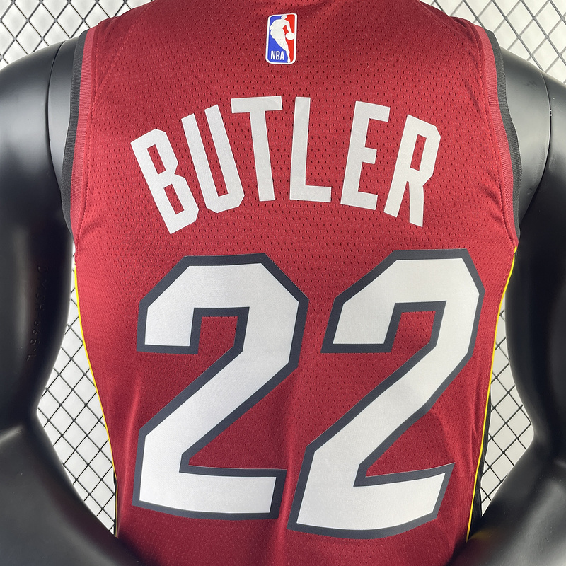 2023/24 Miami Heat BUTLER #22 Red NBA Jerseys 热压