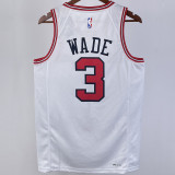 2023/24 Bulls WADE #3 White NBA Jerseys 热压