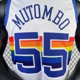 1991/92 Nuggets MUTOMBO #55 White Retro NBA Jerseys 热压