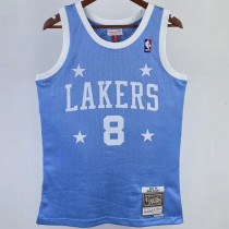 2004/05 Lakers BRYANT #8 Light Blue Retro NBA Jerseys 热压