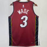 2023/24 Miami Heat WADE #3 Red NBA Jerseys 热压