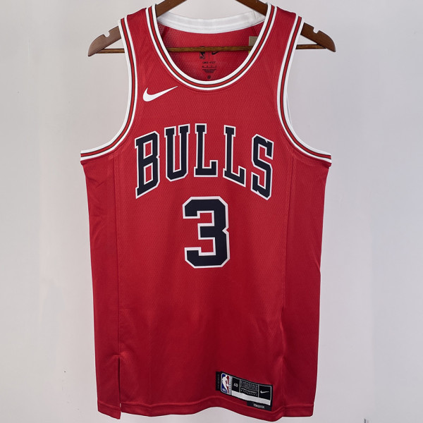2023/24 Bulls WADE #3 Red NBA Jerseys 热压