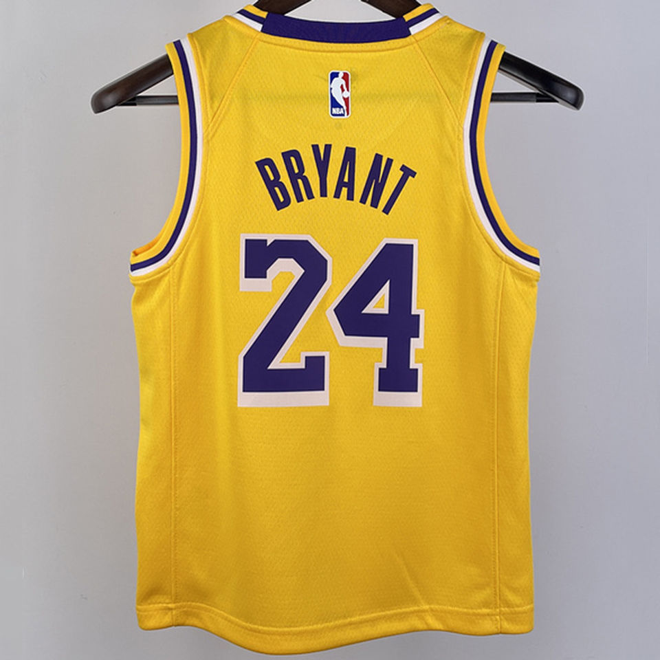 Lakers BRYANT #24 Yellow Kids NBA Jersey