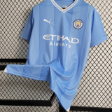 DE BRUYNE #17 Man City 1:1 Home Blue Fans Jersey 2023/24 (UCL Font) ★★