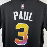 2023/24 Suns PAUL #3 Black Training  Short sleeve  NBA Jersey