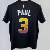 2023/24 Suns PAUL #3 Black Training  Short sleeve  NBA Jersey