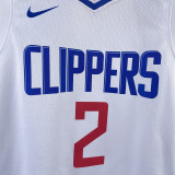 Clippers LEONARD #2 White Kids NBA Jersey 热压
