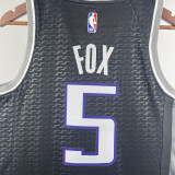 2023/24 Kings FOX #5 Black  NBA Jerseys 热压
