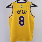 Lakers BRYANT #8 Yellow Kids NBA Jersey 热压