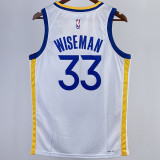 2023/24 Warriors WISEMAN #33 White  NBA Jerseys