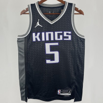 2023/24 Kings FOX #5 Black  NBA Jerseys 热压