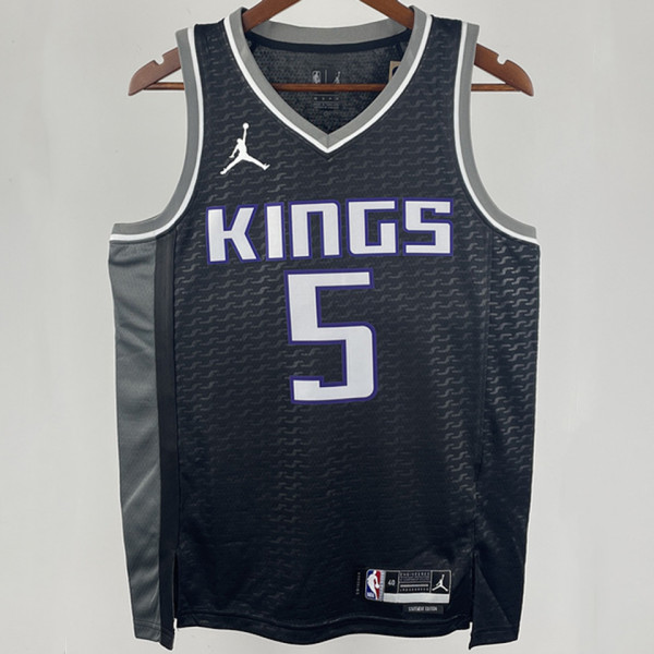 2023/24 Kings FOX #5 Black  NBA Jerseys 热压