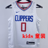 Clippers WESTBROOK #0 White Kids NBA Jersey 热压