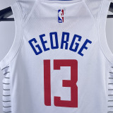 Clippers GEORGE #13 White Kids NBA Jersey 热压