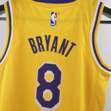 Lakers BRYANT #8 Yellow Kids NBA Jersey 热压