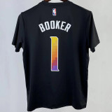 2023/24 Suns BOOKER #1 Black Training  Short sleeve  NBA Jersey