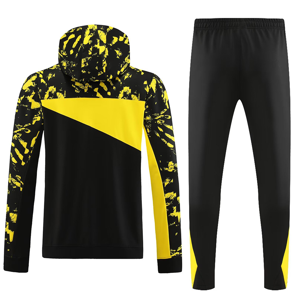 2023/24 BVB Black Yellow Hoody Zipper Jacket Tracksuit