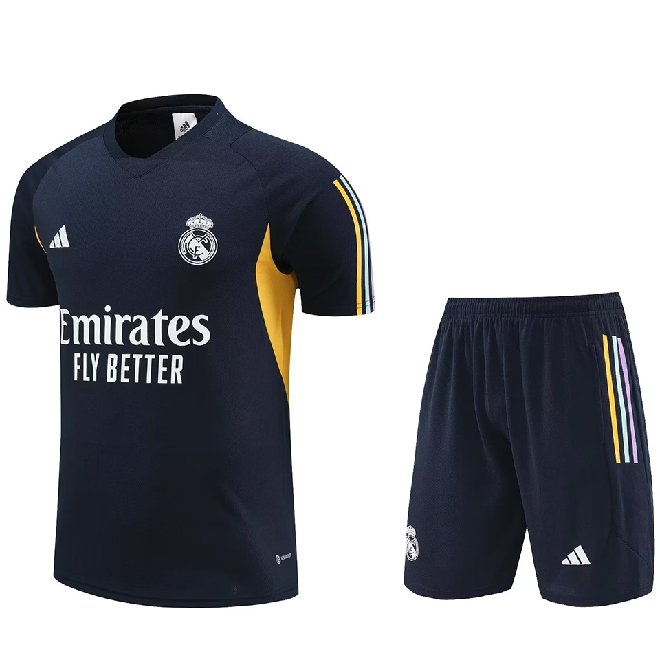 2023/24 RM Sapphire Blue Short Training Jersey 胸前有广告