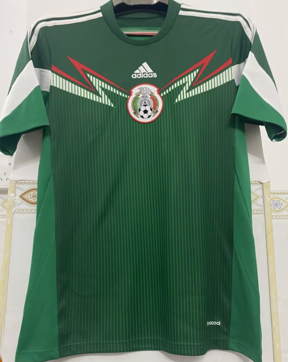 1970 Mexico Home Green Retro Soccer Jersey