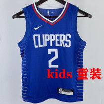 Clippers LEONARD #2 Blue Kids NBA Jersey 热压