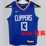 Clippers GEORGE #13 Blue Kids NBA Jersey 热压