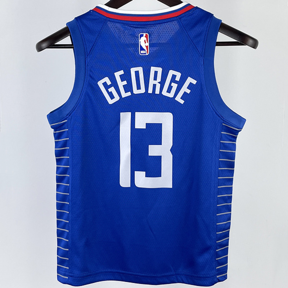 Clippers GEORGE #13 White Kids NBA Jersey 热压