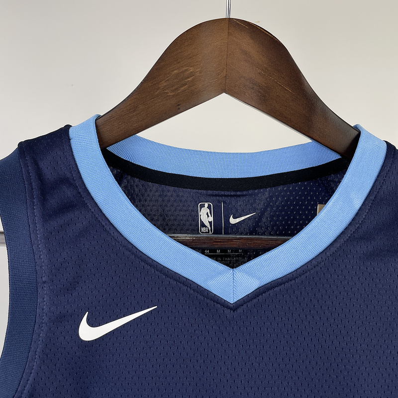 2023/24 Grizzlies MORANT #12 Sapphire Blue Kids NBA Jersey 热压