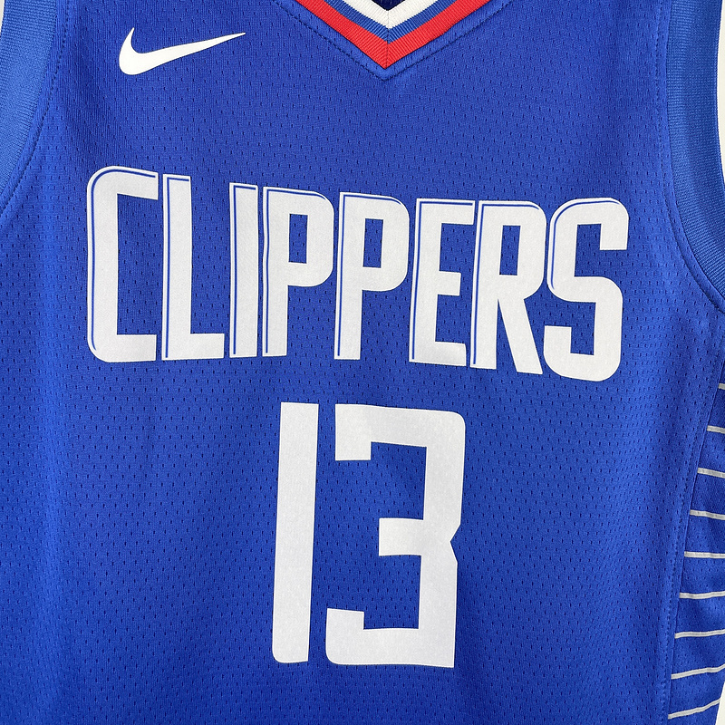 Clippers GEORGE #13 White Kids NBA Jersey 热压