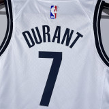 Nets DURANT #7 White Kids NBA Jersey 热压