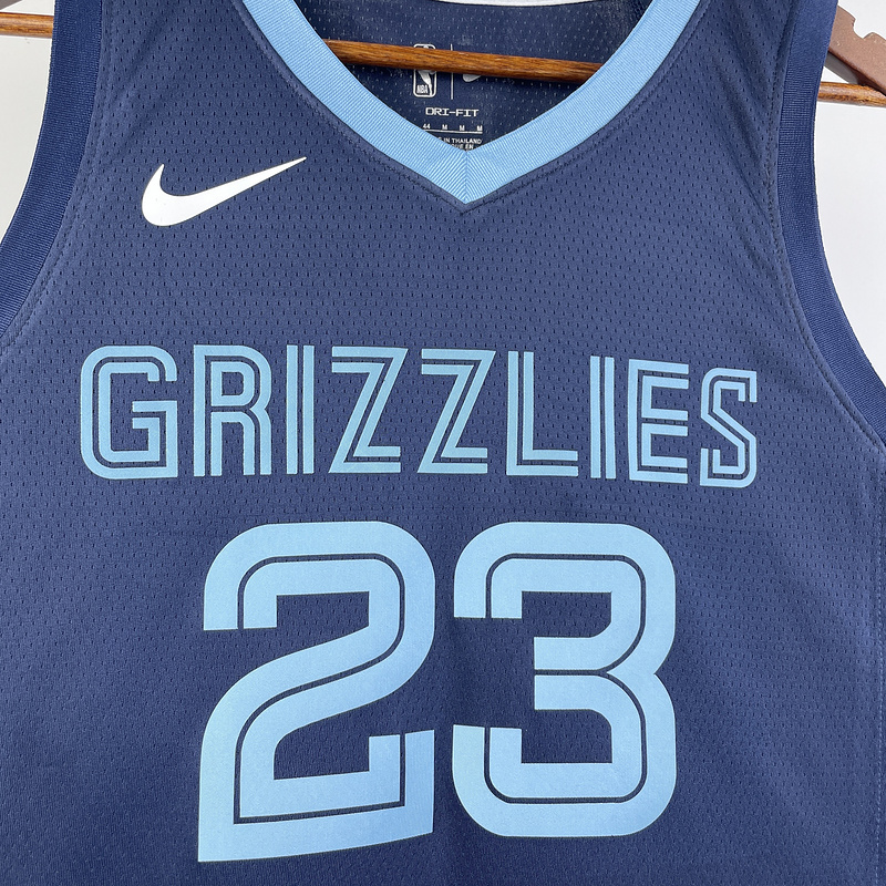 2023/24 Grizzlies MORANT #12 Sapphire Blue Kids NBA Jersey 热压