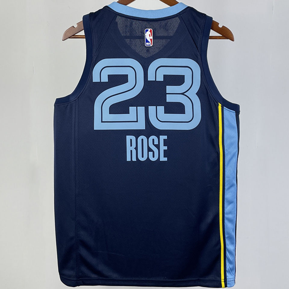 2023/24 Grizzlies ROSE #23 Sapphire Blue NBA Jerseys