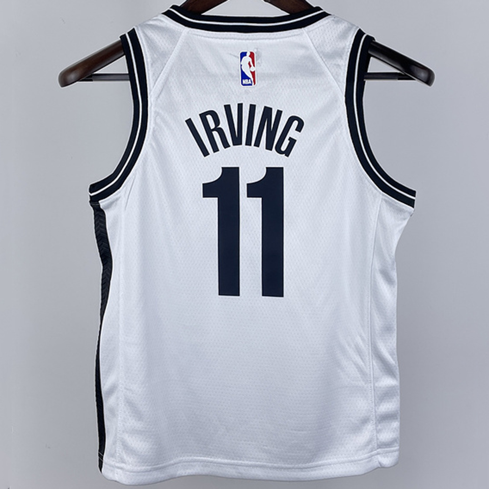 Nets IRVING #11 White Kids NBA Jersey 热压