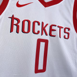 Rockets  WESTBROK #0 White Home NBA Jerseys
