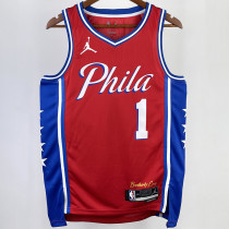 2023/24 76ers HARDEN #1 Red NBA Jerseys 热压