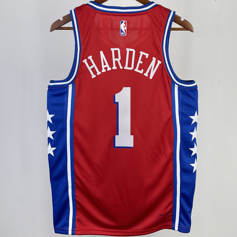 2023/24 76ers HARDEN #1 White NBA Jerseys