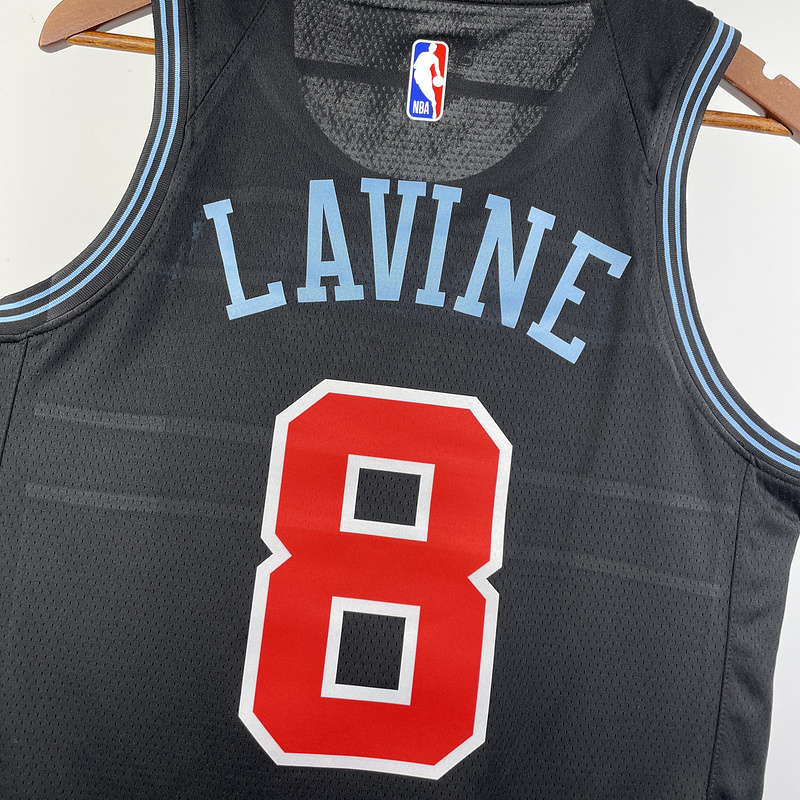 US$ 26.00 - 22-23 BULLS LAVINE #8 Black Top Quality Hot Pressing NBA Jersey  (Trapeze Edition) 飞人版 - m.