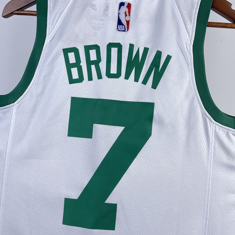 2023/24 Celtics BROWN #7 White Retro NBA Jerseys 热压
