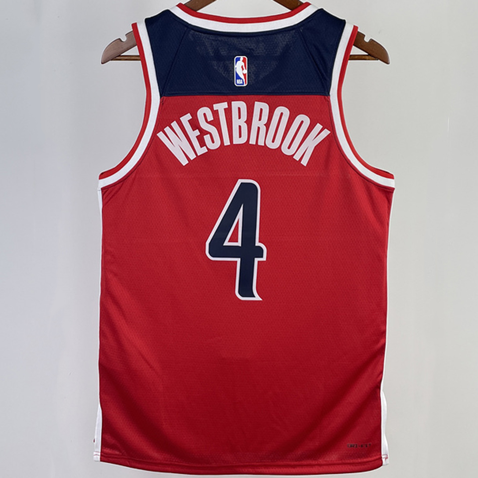 2023/24 Wizards WESTBROOK #4 White Home NBA Jerseys