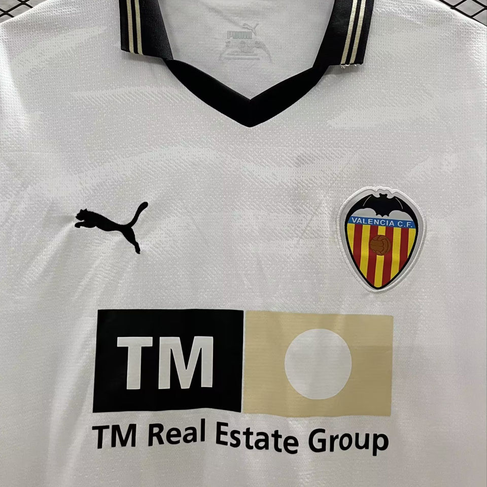 2023/24 Valencia Home White Fans Soccer Jersey