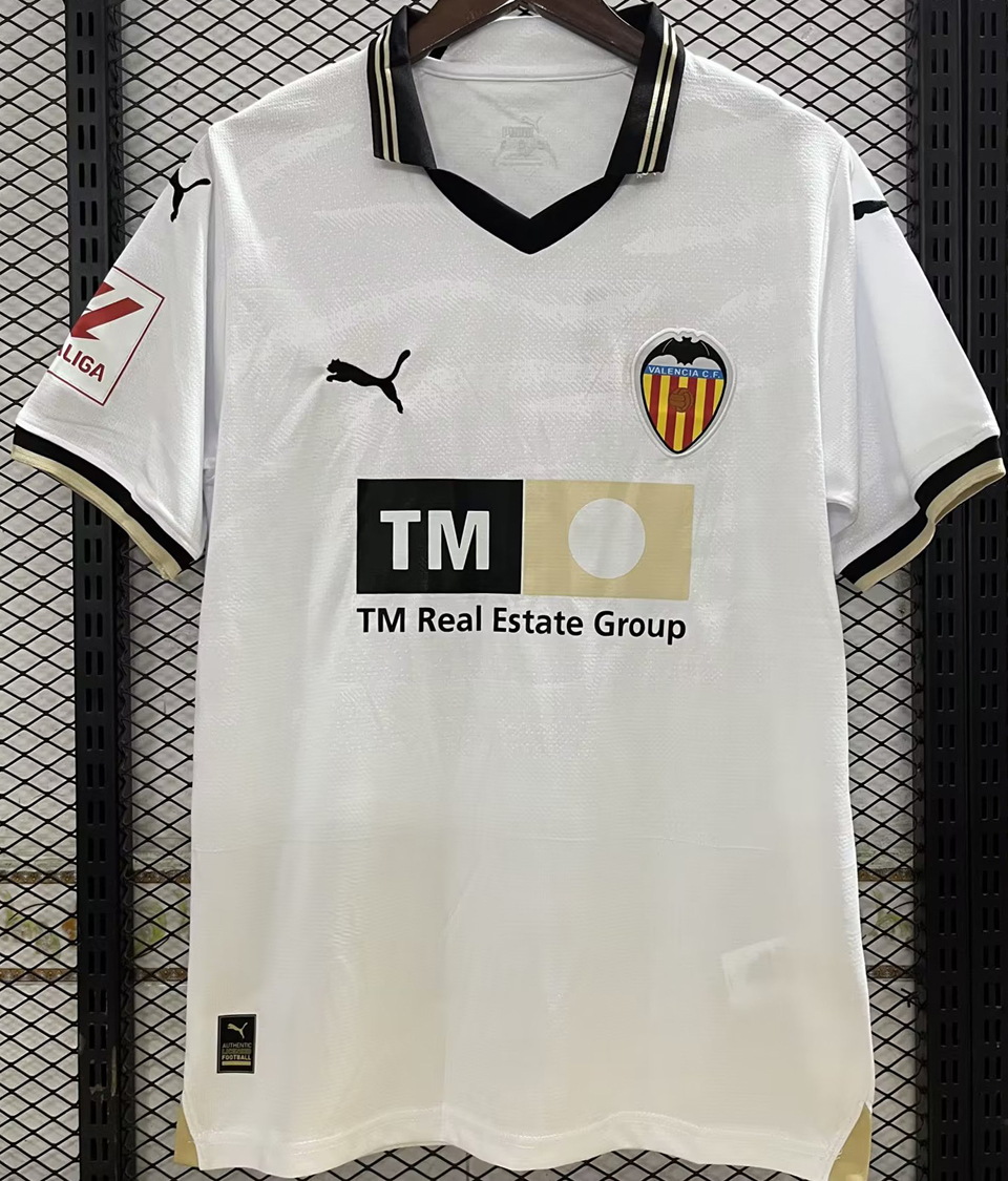 2023/24 Valencia Home White Fans Soccer Jersey