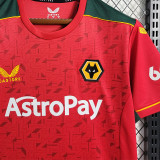 2023/24 Wolves Away Red Fans Soccer Jersey