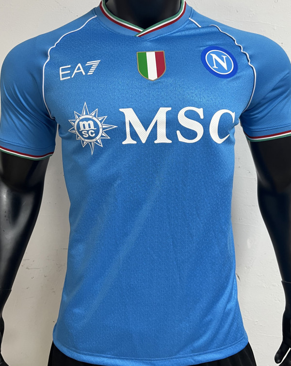 2023/24 Napoli Home Blue Player Version Jersey 带胸前金章