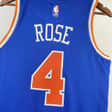 2023/24 NY Knicks ROSE #4 Blue NBA Jerseys